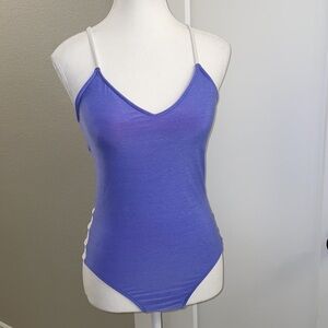 Light purple/neon peach bathing suit